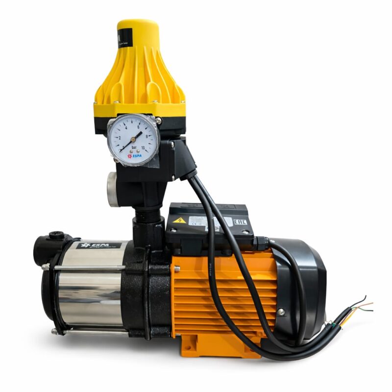 Brand: ESPA Model: PRISMA 15 2M Pump Type: Automatic Water Booster Pump Input Power: 0.75 HP Power Consumption (P1): 0.55 kW Voltage: 230V Phase: Single Phase Frequency: 50 Hz Current: 2.8 A Speed: 2800 rpm Flow Rate (Q): 20 – 66 L/min Head Range (H): 30 – 5 meters Maximum Head (Hmax): 34 meters Maximum Water Temperature: 40°C Capacitor: 12 µF / 450V Ingress Protection: IPX5 Motor Protection: Thermally Protected Insulation Class: F Duty Type: S1 (Continuous Duty) Country of Origin: Made in Spain